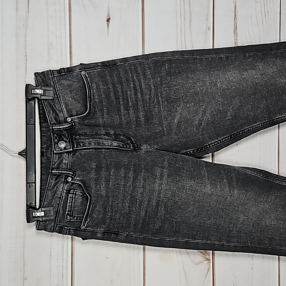 All Saints Rali Diamante High Rise Ankle Straight Leg Jeans In Washed Black View 3